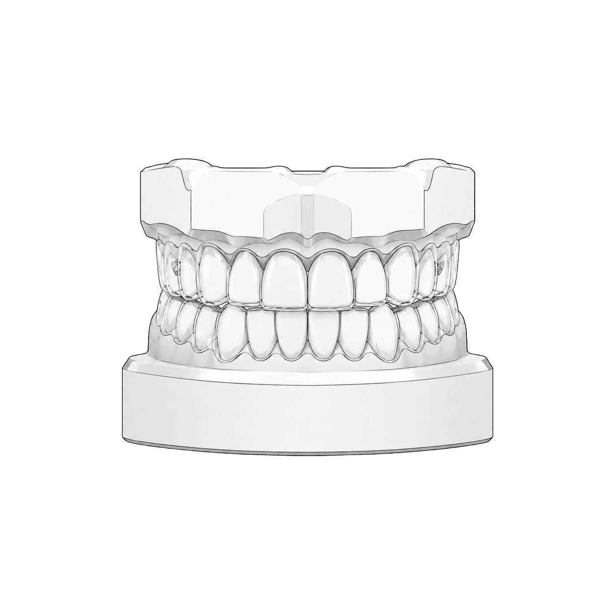 Aligner seated on a printed model