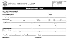 New Customer Form preview